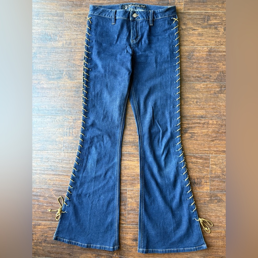 RARE MUDD YO Vintage Lace Up Flare Jeans from the 1990s